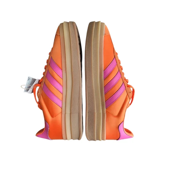 ADIDAS Orange Purple Gazelle Bold Lace Up Sneakers Size 9 - Picture 3 of 15